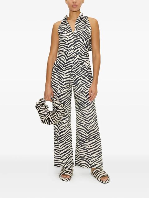 Simon Miller zebra-print poplin trousers - Black - zdjęcie produktu nr 2