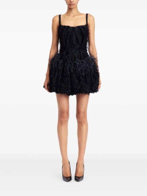 16Arlington Lasa feather-embellished mini dress - Black - zdjęcie produktu nr 2