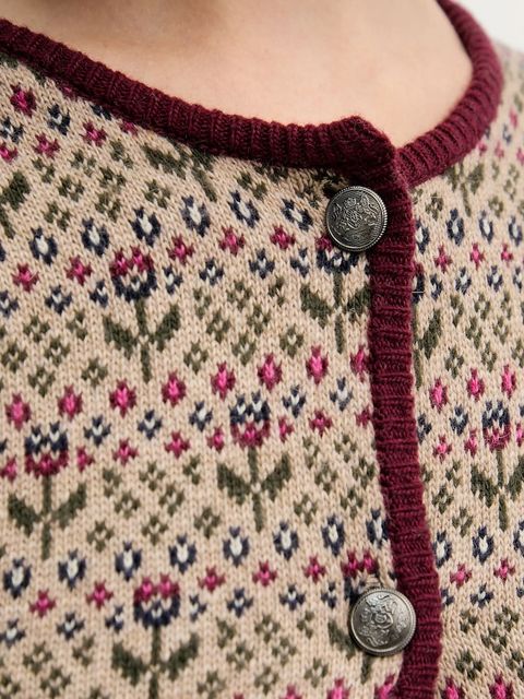 Hoss Intropia kardigan z dodatkiem wełny kolor bordowy 6312171