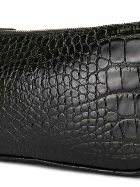 BY FAR Rachel croc-effect shoulder bag - Black