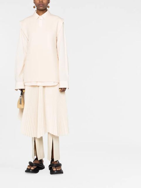 Jil Sander wool V-neck vest - Neutrals - zdjęcie produktu nr 2