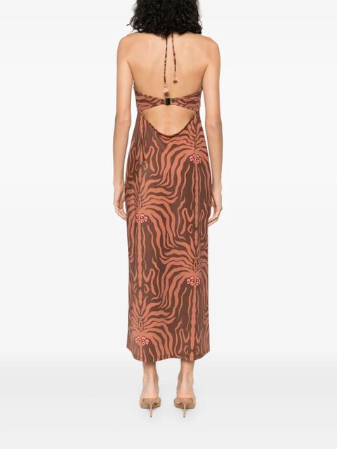 Johanna Ortiz Jungle Palms midi dress - Brown