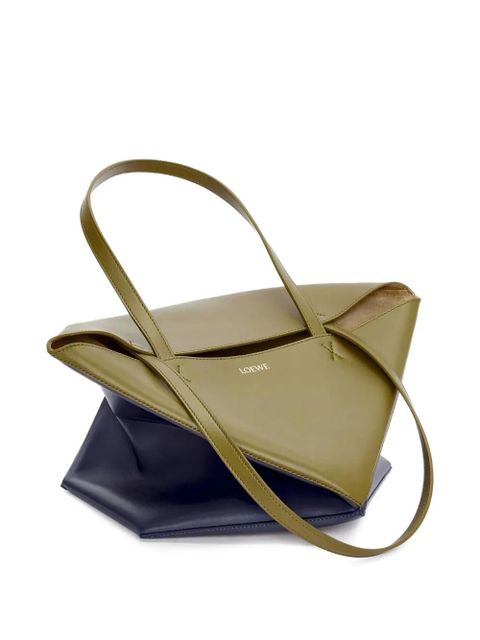 LOEWE Puzzle Fold geometric panelled tote bag - Blue