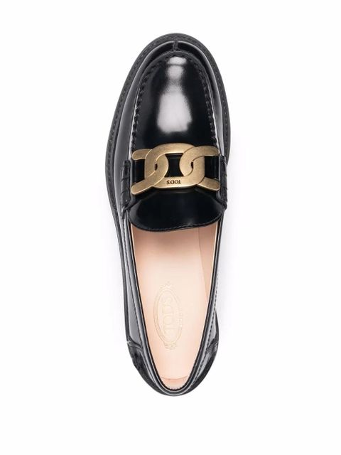 Tod's chain-plaque loafers - Black