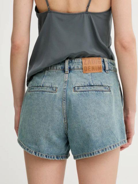 ZADIG&VOLTAIRE szorty jeansowe damskie kolor niebieski gładkie medium waist WWBS01157