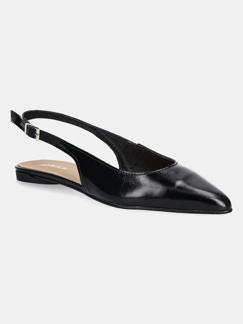 Jonak baleriny skórzane NOA kolor czarny z odkrytą piętą 3800007 - zdjęcie produktu nr 1