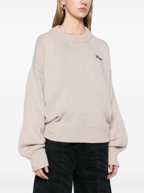 ROTATE BIRGER CHRISTENSEN ribbed-knit crew-neck sweater - Neutrals