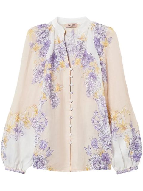 TWINSET floral-print blouse - Neutrals - zdjęcie produktu nr 1