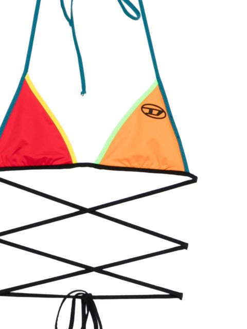 Diesel logo-detail tie bikini top - Red