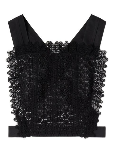 Lanvin lace-detail sleeveless top - Black - zdjęcie produktu nr 1