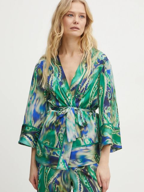 Simona Corsellini kimono kolor zielony wzorzysta P25CPGI012 - zdjęcie produktu nr 1