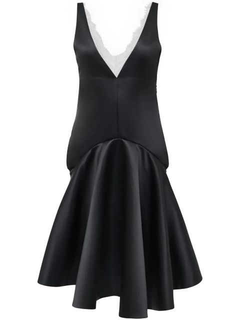 JW Anderson draped-hem V-neck dress - Black - zdjęcie produktu nr 1