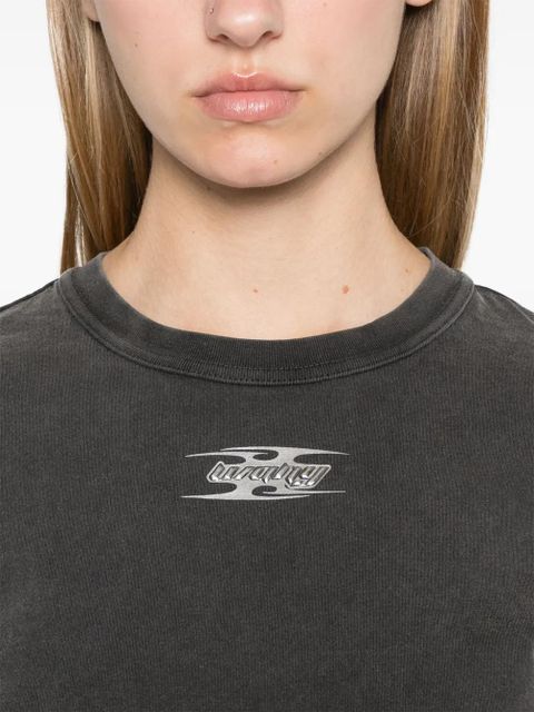 Alexander Wang puff logo shrunken T-shirt - Grey