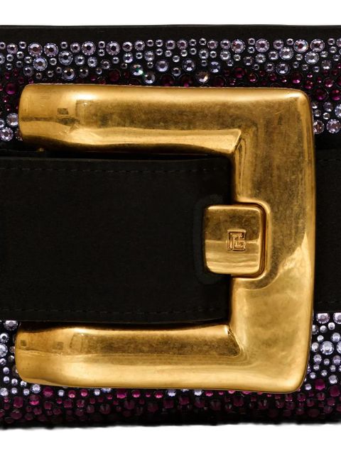 Balmain Anthem crystal clutch bag - Purple