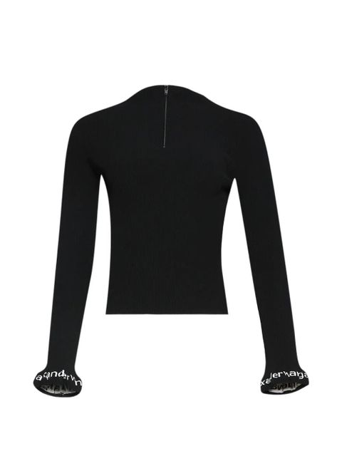 Alexander Wang logo-detail ribbed top - Black - zdjęcie produktu nr 1