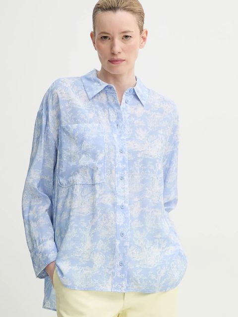 MUNTHE koszula FILIUS damska kolor niebieski relaxed z kołnierzykiem klasycznym 251102525120 - zdjęcie produktu nr 1