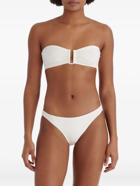 ERES Show ruched bandeau bikini top - White
