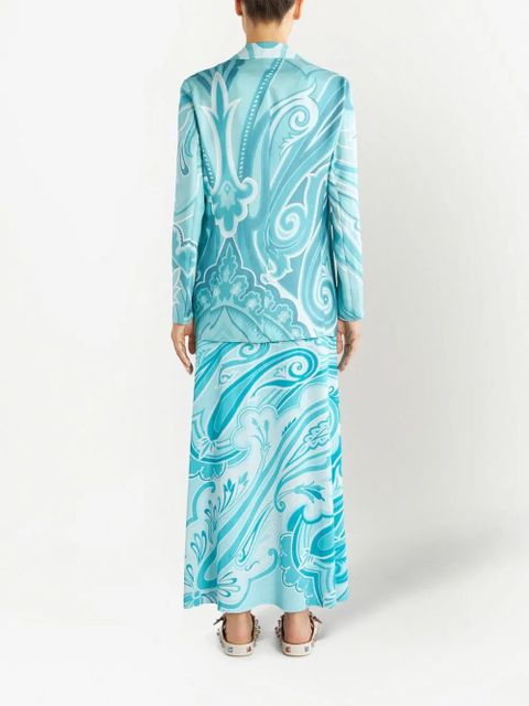 ETRO swirl-print silk blazer - Blue