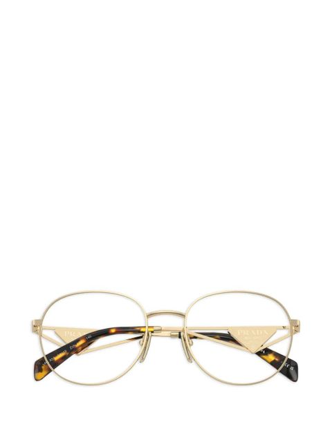 Prada Eyewear triangle-logo glasses - Gold