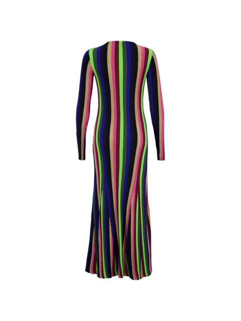 Gabriela Hearst striped-pattern long-sleeve dress - Black - zdjęcie produktu nr 2