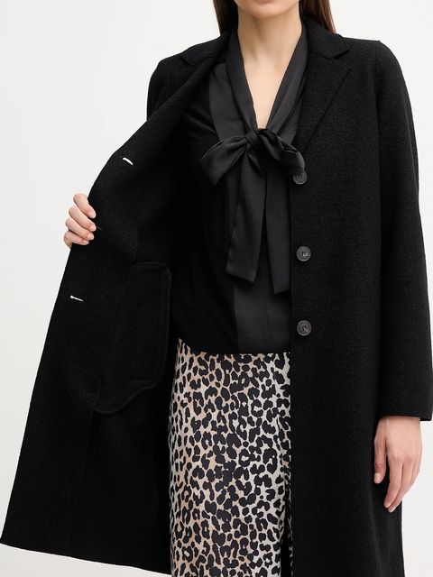 OUI płaszcz wełniany kolor czarny 79918