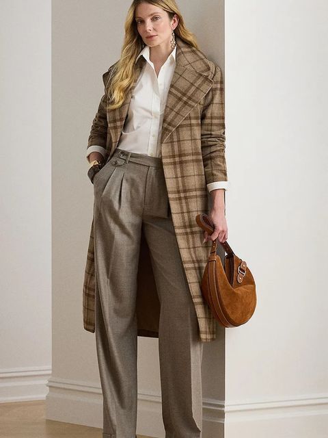 Lauren Ralph Lauren płaszcz z dodatkiem wełny kolor brązowy 200979580 - zdjęcie produktu nr 1