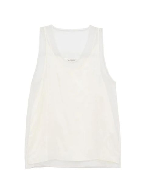 AMI Paris sheer-panel silk blouse - Neutrals - zdjęcie produktu nr 1