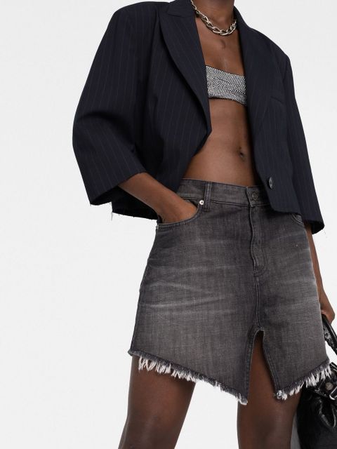 Balenciaga Cut-up denim mini skirt - Black