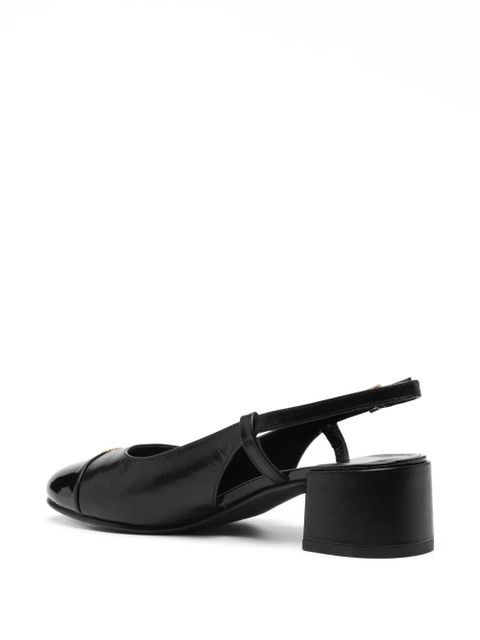 Tory Burch 45mm Double T-motif leather pumps - Black