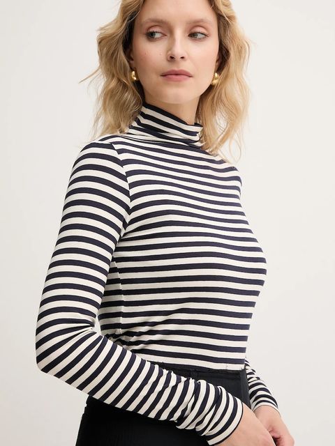 Marella longsleeve Emme by Marella kolor granatowy z golfem 2525946031200