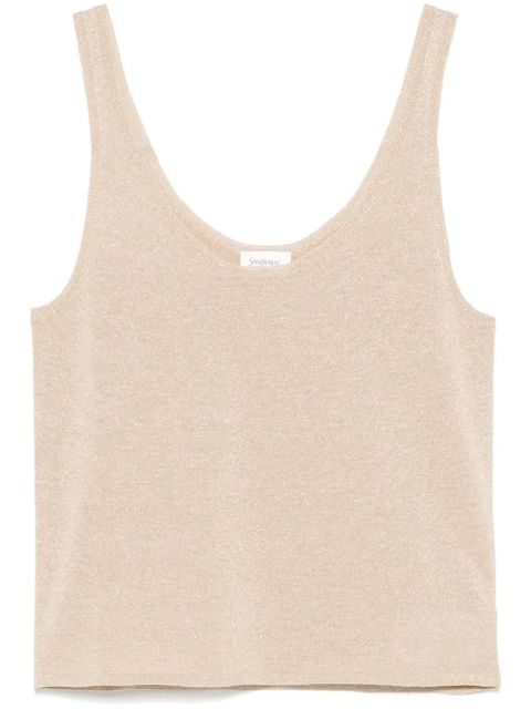 Saint Laurent lurex knitted tank top - Neutrals - zdjęcie produktu nr 1