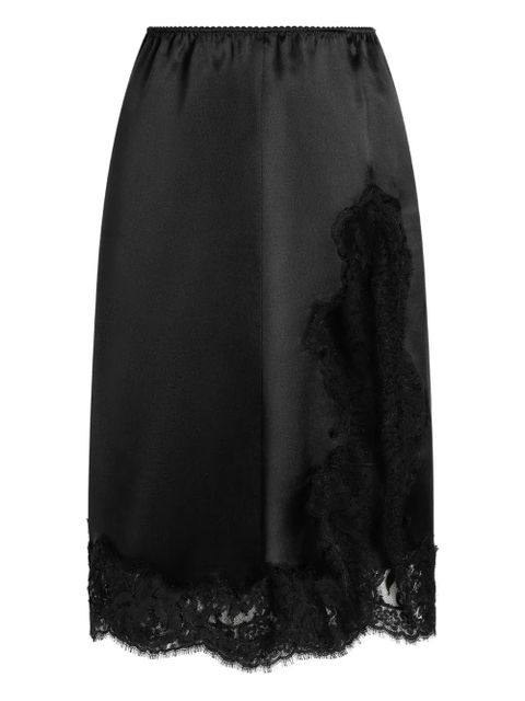 Dolce & Gabbana lace-insert satin skirt - Black - zdjęcie produktu nr 1