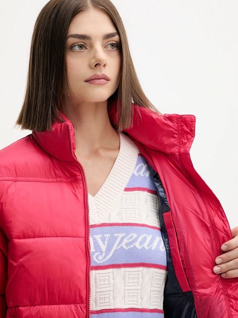 Tommy Jeans kurtka kolor różowy zimowa DW0DW21619