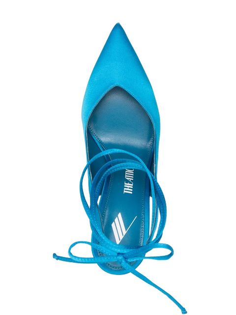 The Attico ankle-tied leather pumps - Blue