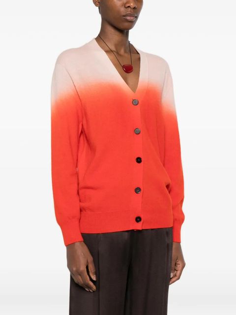 Jil Sander V-neck gradient buttoned cardigan - Orange