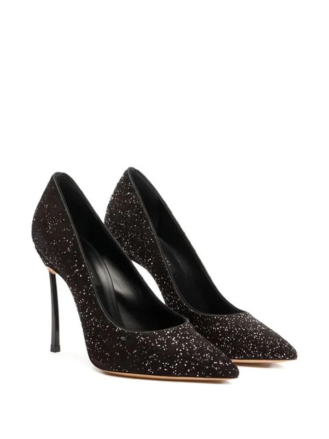 Casadei 100mm glitter-point pumps - Black - zdjęcie produktu nr 2