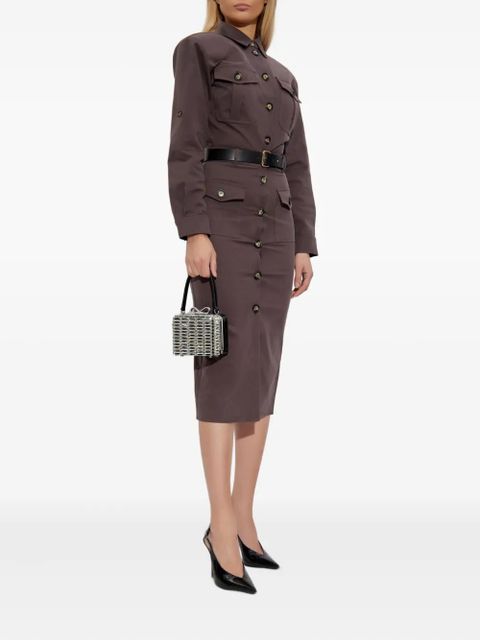 Self-Portrait buttoned-up belted dress - Brown - zdjęcie produktu nr 2