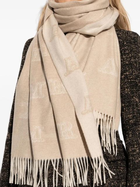 Max Mara jacquard cashmere scarf - Neutrals