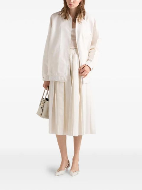 Prada silk faille pleated skirt - Neutrals - zdjęcie produktu nr 2