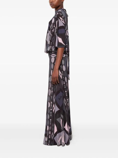 PUCCI collane print long dress - Grey