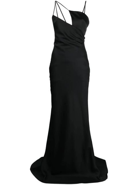 The Attico Melva satin long dress - Black - zdjęcie produktu nr 1