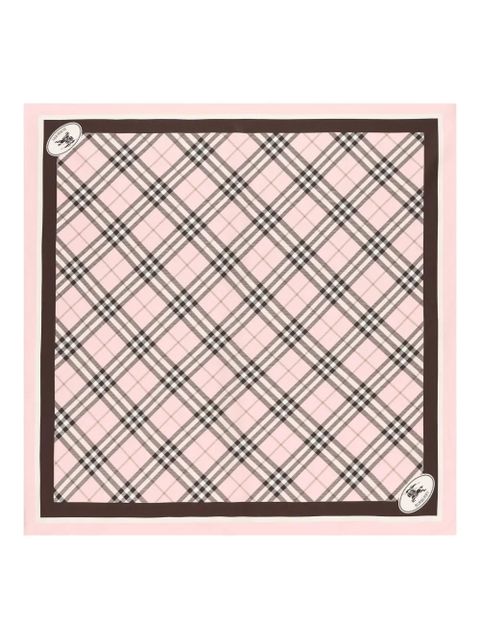 Burberry check-pattern logo scarf - Pink