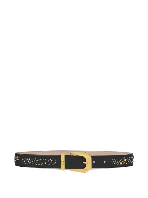 Versace crystal-embellished leather belt - Black - zdjęcie produktu nr 1