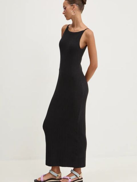 Abercrombie & Fitch sukienka kolor czarny maxi dopasowana KI159-4740