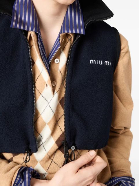 Miu Miu fleece waistcoat - Blue