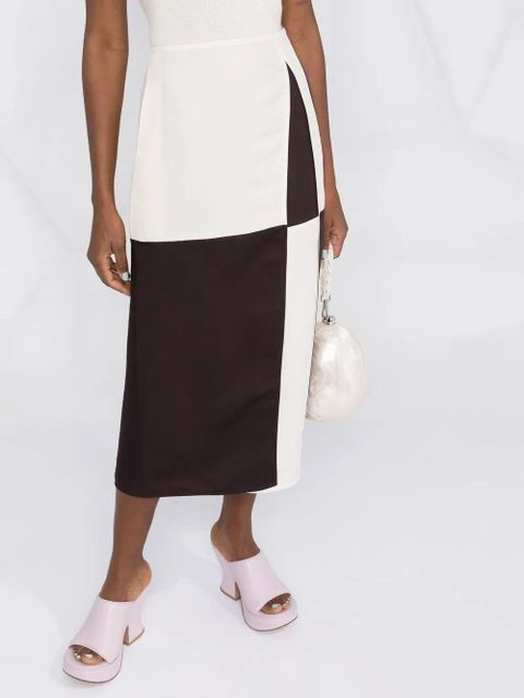 Jil Sander colour-block midi skirt - Neutrals - zdjęcie produktu nr 2