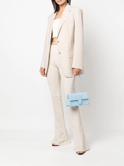 Jacquemus logo-plaque leather shoulder bag - Blue