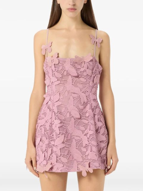 Blumarine butterfly-appliqué mini dress - Pink