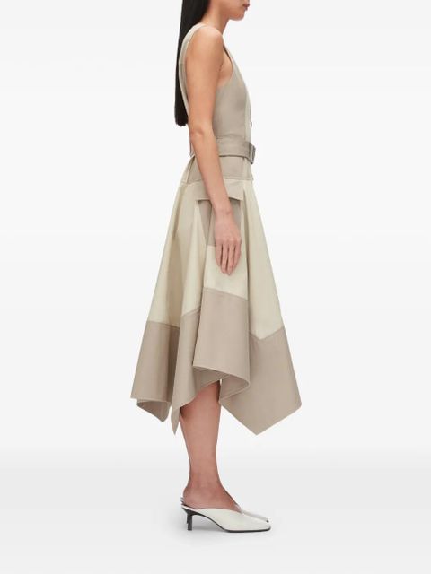 3.1 Phillip Lim belted button cotton midi dress - Neutrals