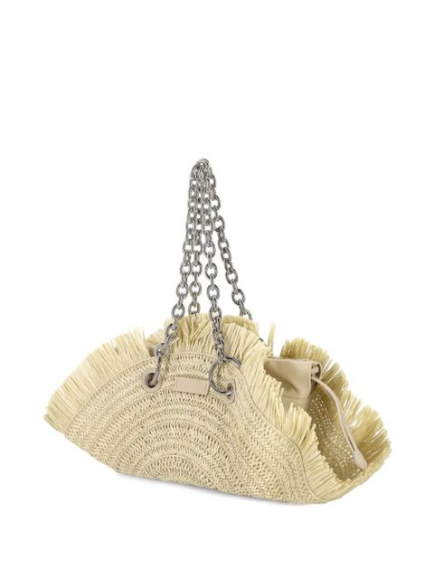 Blumarine fringed tote bag - Neutrals